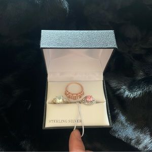 3-Pc cubic zirconia multi stone rings Sz 7-8